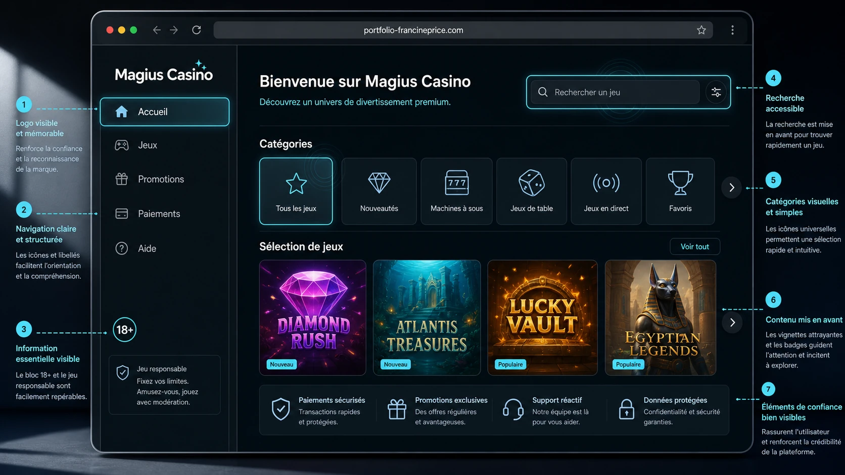Première analyse de Magius Casino : interface et facilité d’utilisation