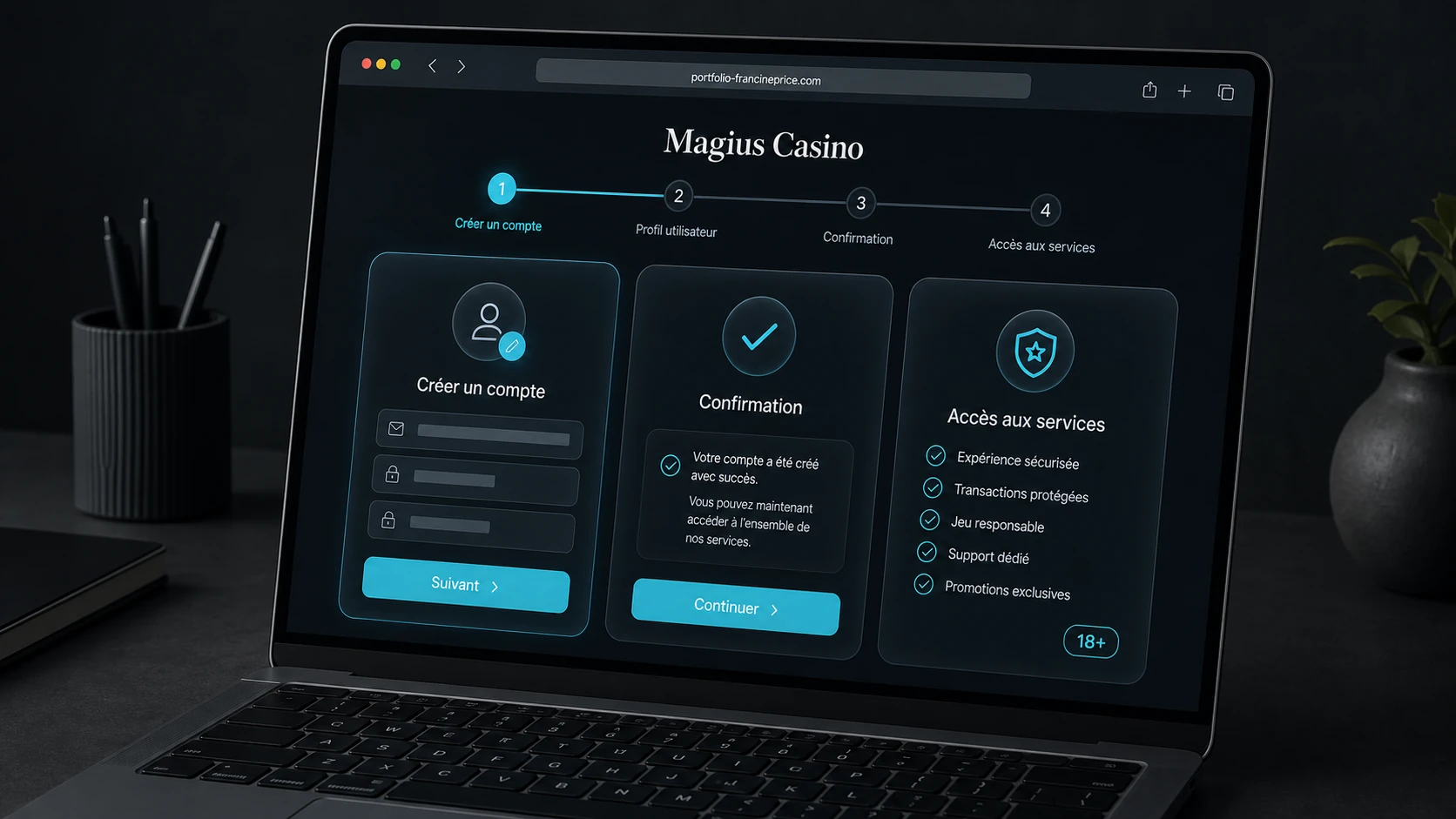 Accéder à Magius.bet et créer un compte utilisateur